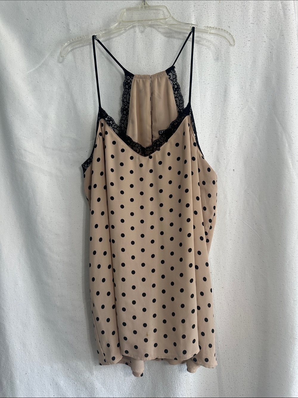 Express Nude Slip with Black Polka Dots and Lace